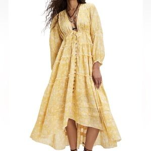 NWT Free People Pappiet Midi Dress Womens Sz M Empire Waist Floral Cottagecore
